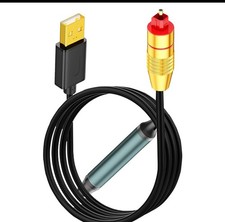 USB to Optical Audio Adapter Cable, Unidirectional USB A Male to SPDIF Port C...