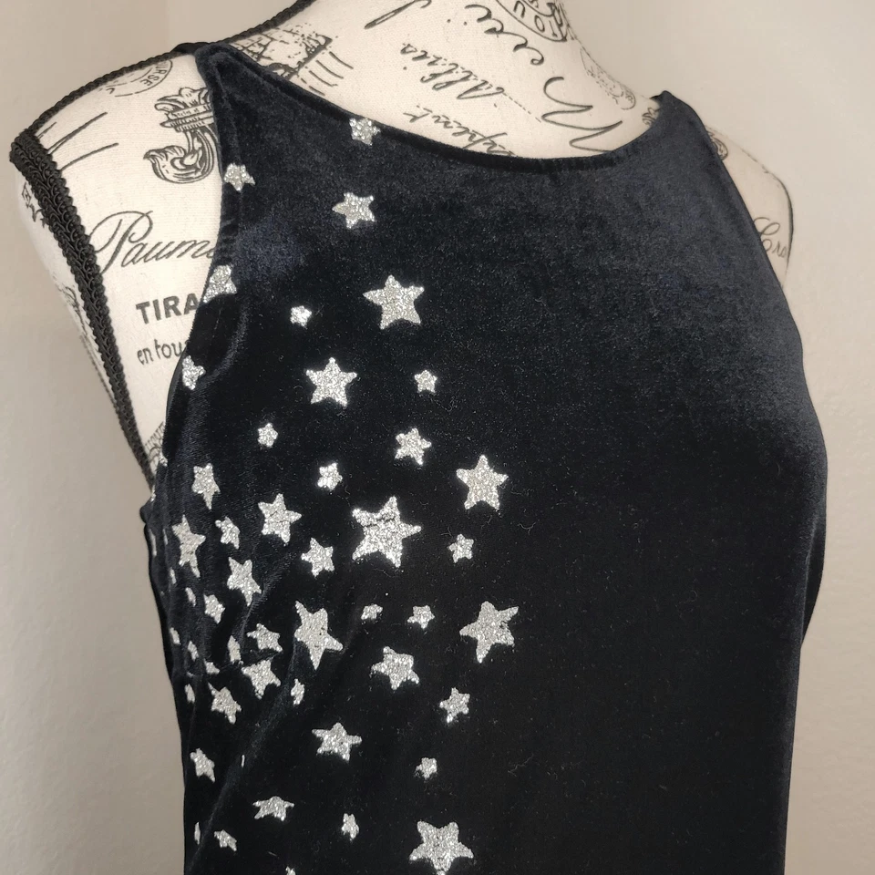 Vintage 90s Y2K Velvet Celestial Stars Whimsigoth Dress Juniors 9/10 - Image 2 of 4