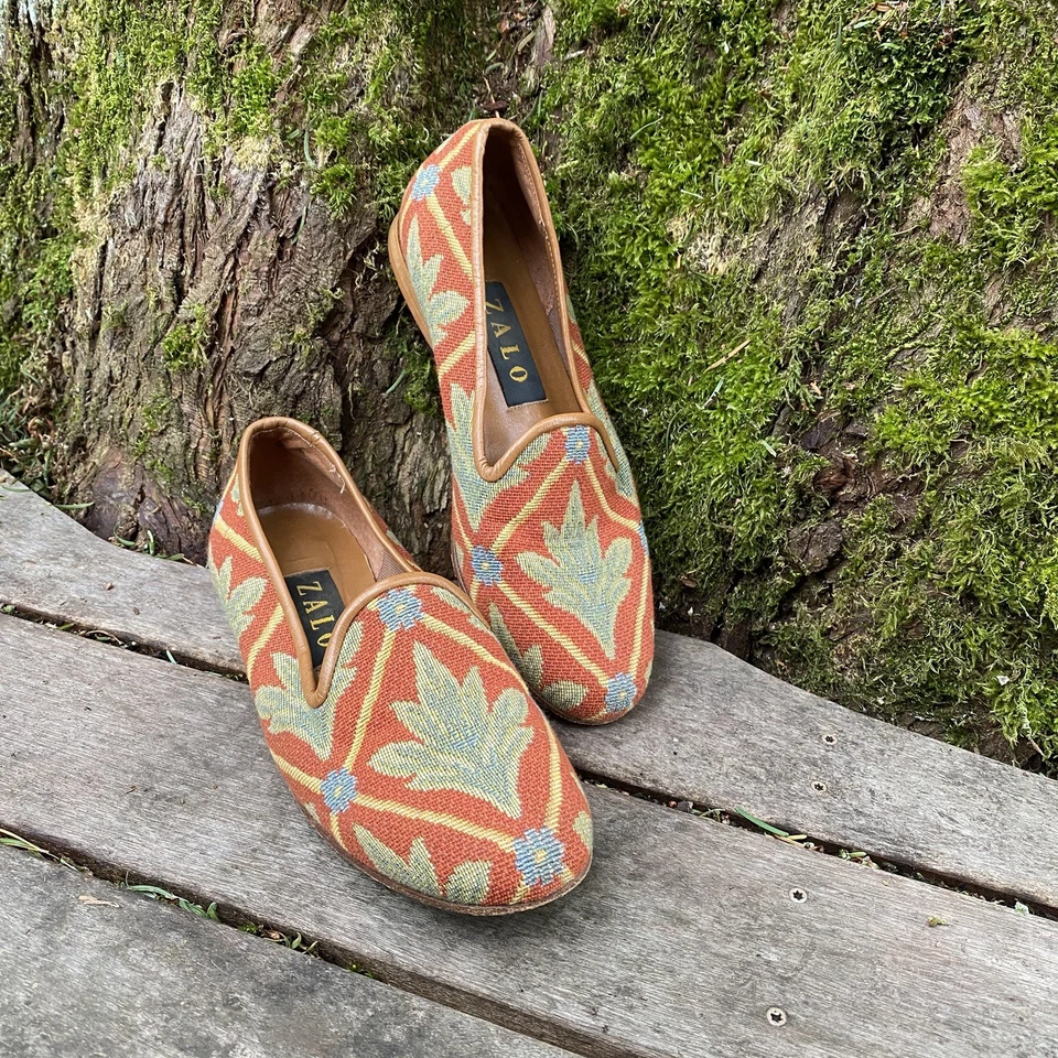 Boho Tapestry Flat Zalo 6 Handmade Loafer Needlepoint Classic Women Shoe Quirky - Image 3 of 4