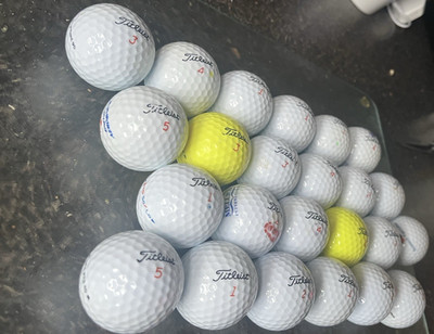 24 TITLEIST PTS Solo Performance gewickelte Golfbälle neuwertig A Klasse weiß Mix