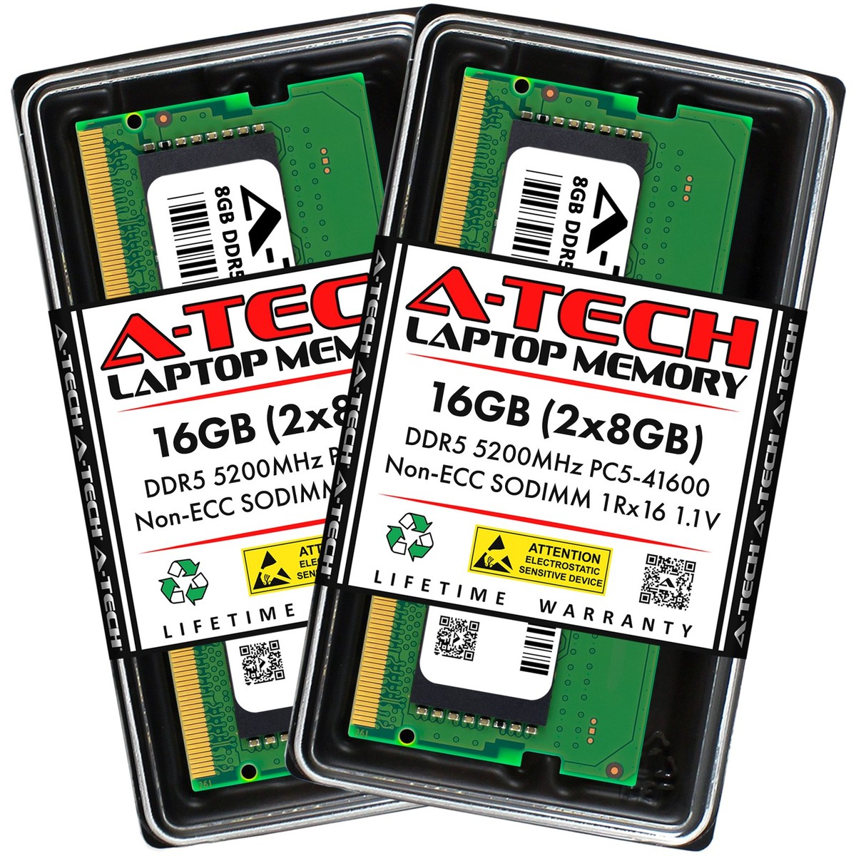 Barrette Mémoire RAM 8Go DDR5-5200 SO-DIMM Pour Dell Latitude 5440/5540 - A-Tech, Neuve