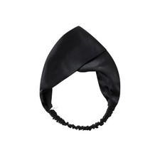 100 Mulberry Silk Headband Elastic Twisted Hair Wrap Turban Non-Slip Black
