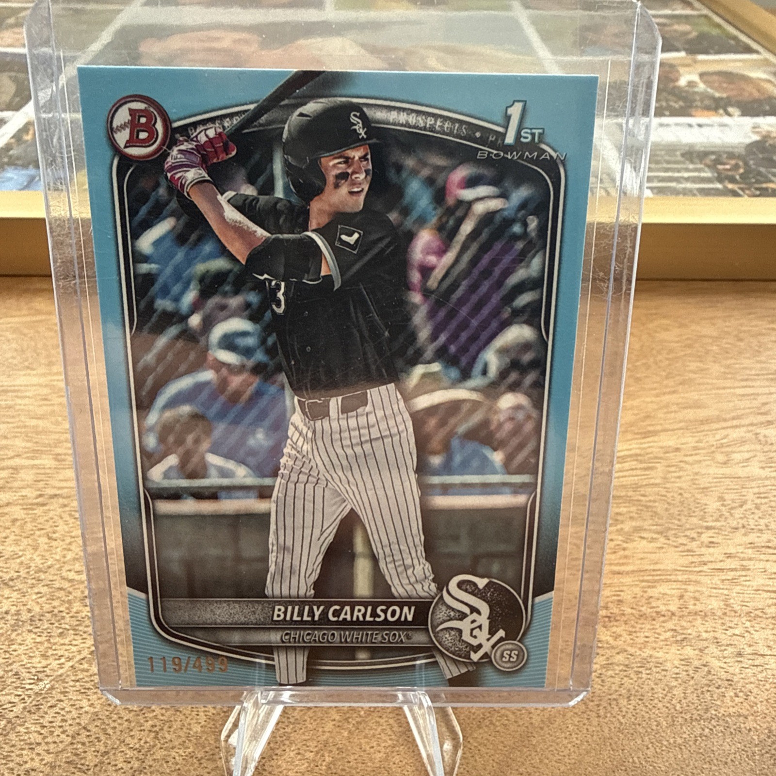 Billy Carlson 2025 Bowman Draft 1st Sky Blue Border /499 White Sox #BD-10