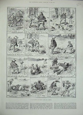 Original alter antiker Druck 1884 Day'S Sport Mr Stodge Kaninchen Jagd Land