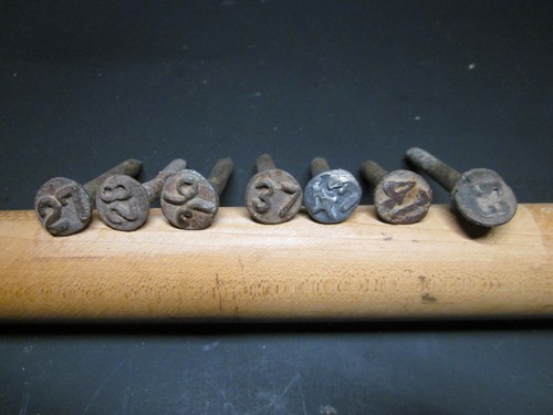 Vintage Railroad Spikes / Nails Lot – Stamped Numbers – Blacksmith / Forging /