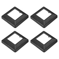3.2x3.2 Inches Copri Palo, Copribase Plastico Per Colonne - 4 Pezzi (Nero)