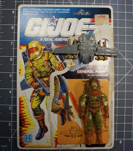 GI Joe ARAH Vintage General Hawk w/Accessories & Complete Card 1991  Hasbro