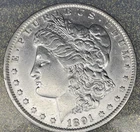 1891 $1 Morgan Silver Dollar, US silver coin 90%, Estate sale #0202