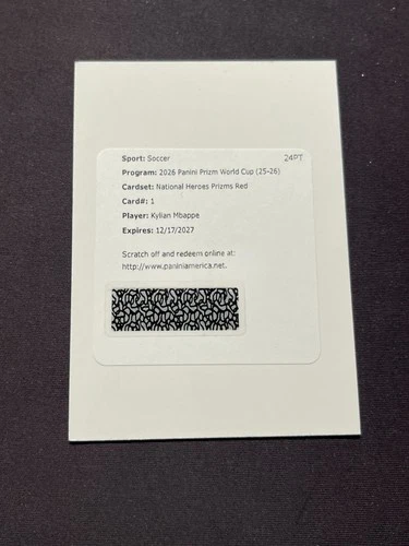 2026 Panini Prizm FIFA World Cup Kylian Mbappe National Heroes Auto Red /99