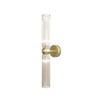 Wandlampe Glas Metall Cognac Gold B:8 Cm G9 Up Down Wandleuchte 2-Flammig