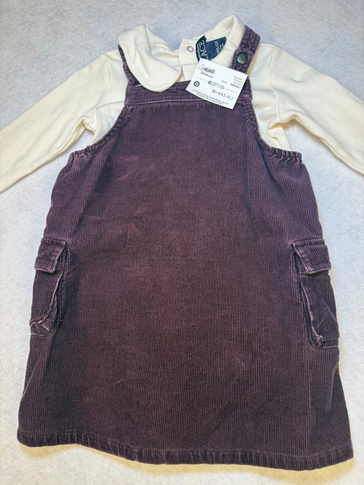 Nuevo con etiquetas Conjunto de Vestido Jersey The Children’s Place 3T Pana Crema Top Ciruela Delantal Ou Foto 2 de 4