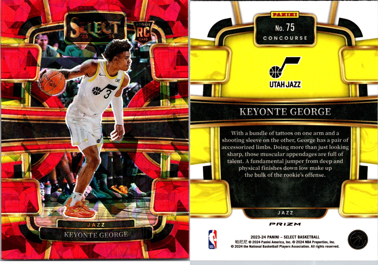 Keyonte George Cracked Ice Red Prizm #75