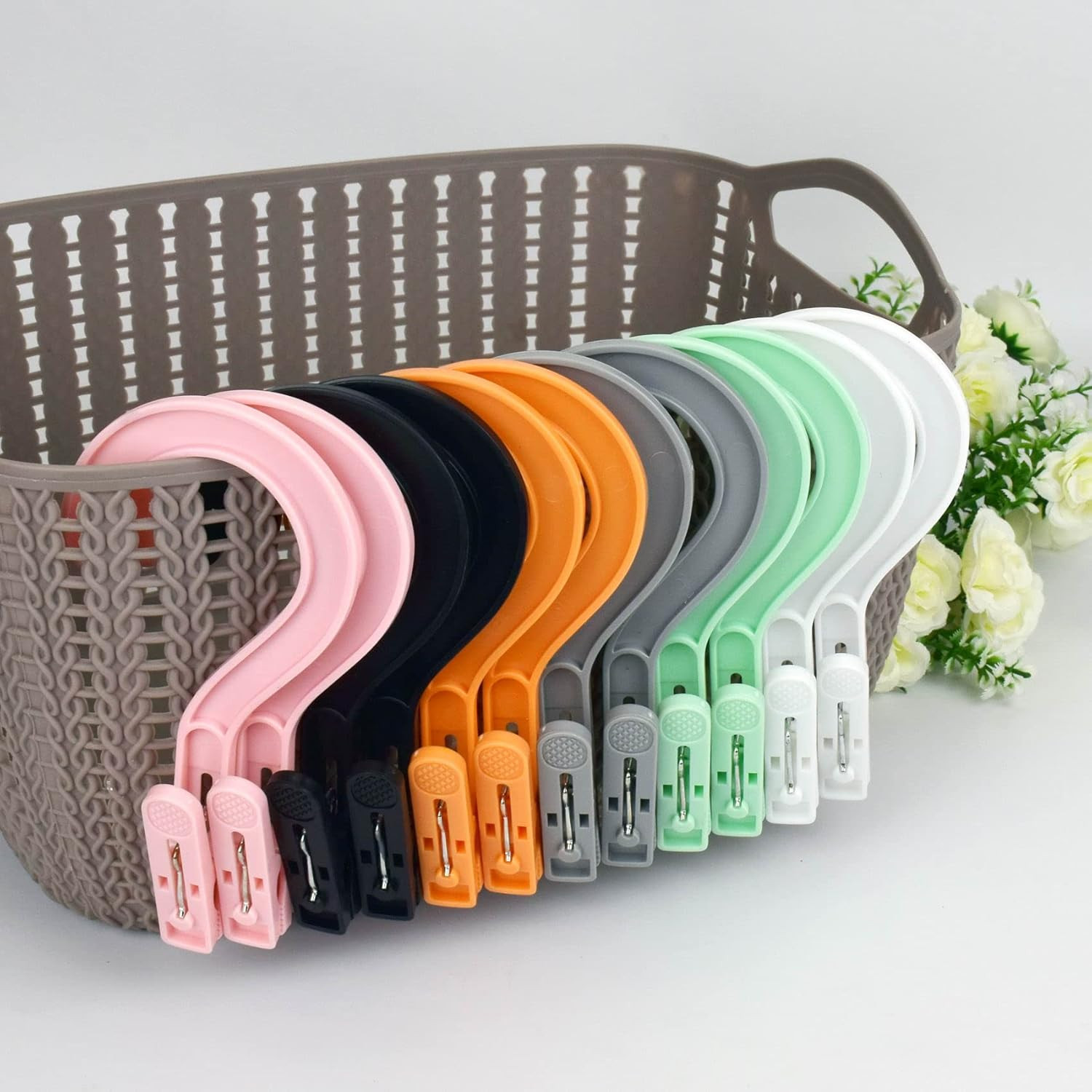 Laundry Hooks Boot Hangers Plastic Clothes Pins Hanger Clips Multicolor 12pcs 
