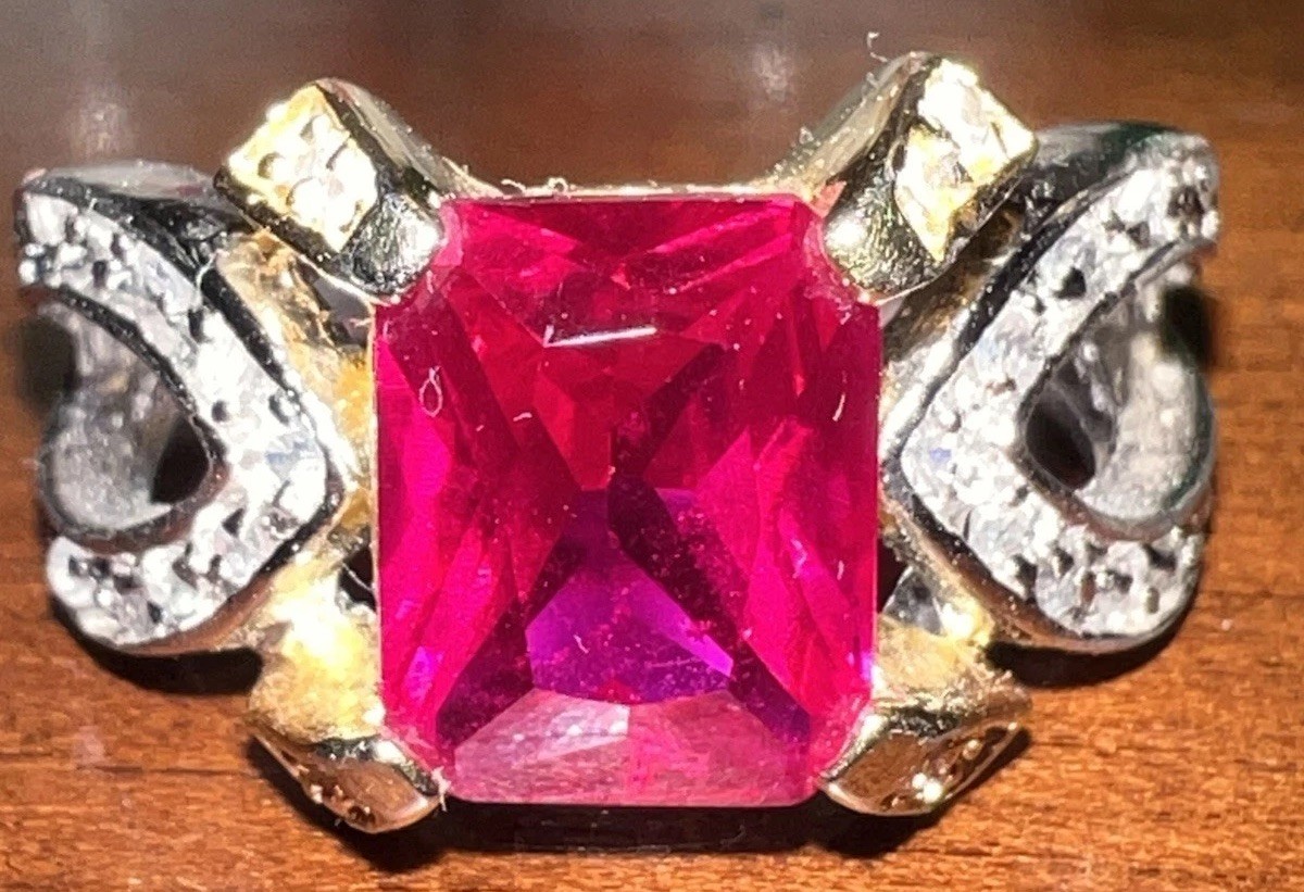 Large Ruby Sapphire Ring - image 11