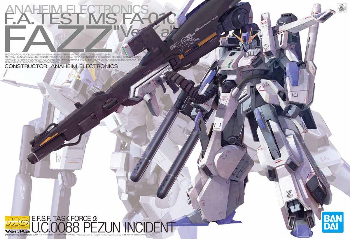 Bandai Hobby Gundam Sentinel FAZZ Ver.Ka MG 1/100 Model Kit