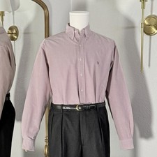 Ralph Lauren Yarmouth Mens Vintage Dusty Pink Oxford Button Down Shirt Size 15.5