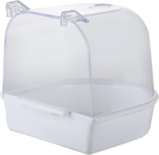 Clear Cage Bird Bath for Cockatiel Parakeet