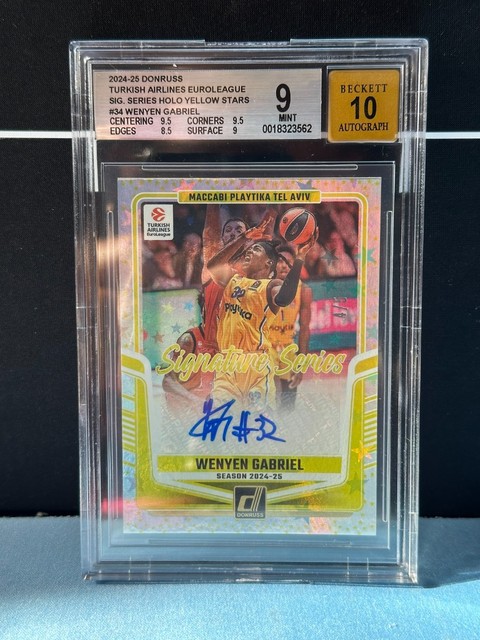 2024-25 Panini Donruss Euroleague Autograph Wenyen Gabriel /5 Beckett 9 MINT