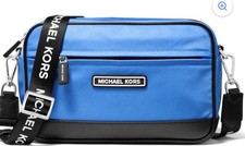 Michael Kors Women's Medium Nylon Top Zip Crossbody Bag (Bright Blue)