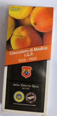 CIOCCOLATO DI MODICA ALLA PESCA ANTICA DOLCERIA RIZZA DAL 1935 100 G