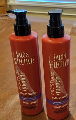 2 X  Salon Selectives Moisture Quench HAND WASH 12.17oz Hotel Bottles Hydrating