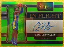 2021-22 Panini Select Cassius Stanley In Flight Autograph NEON GREEN /99 Pacers