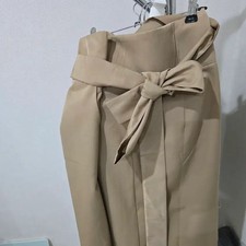 Beige Asymmetric Wrap Skirt for Women, Mid-Length, Stylish