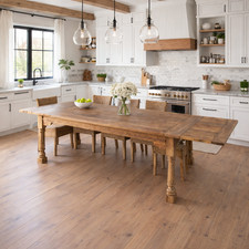 Very Large Extendable Rustic Farmhouse Dining Table Natural Finish 14-16 Seater