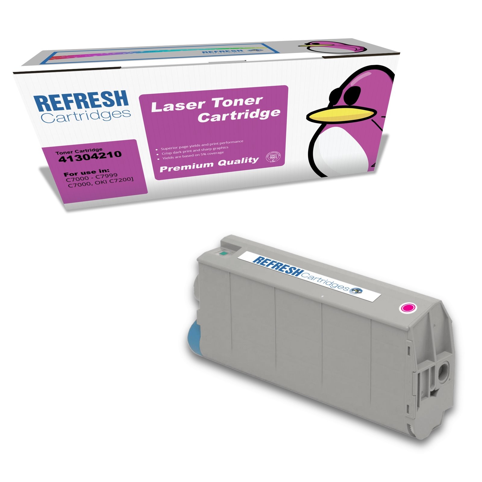 Refresh Cartridges Magenta 41304210 Toner Compatible With Oki Printers