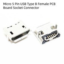 USB Type B Female PCB Board Socket Connector Jack Charging Port Micro 5 Pin