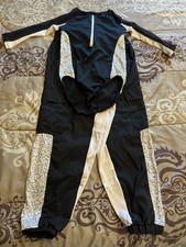 Weissman Two Piece Costume Leotard and Cargo Pants Black/White Size 8-9 Girls