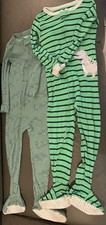 Carters 5T 2 Pair Dinosaur PJS One Piece Winter Pajamas