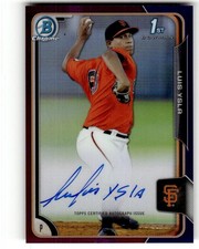 2015 Bowman Chrome Luis Ysla Prospect Auto Purple Refractors #/250 #BCAP-LY