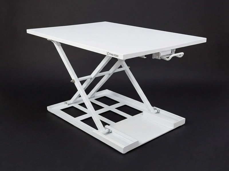 Stand Steady X-Elite Pro, Ergonomic Adjustable Height Standing White , 28in x 20