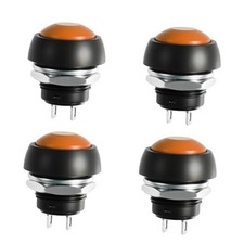 4 Pcs 12mm Mini Momentary Push Button Switch 3A 250VAC Latching Push Orange