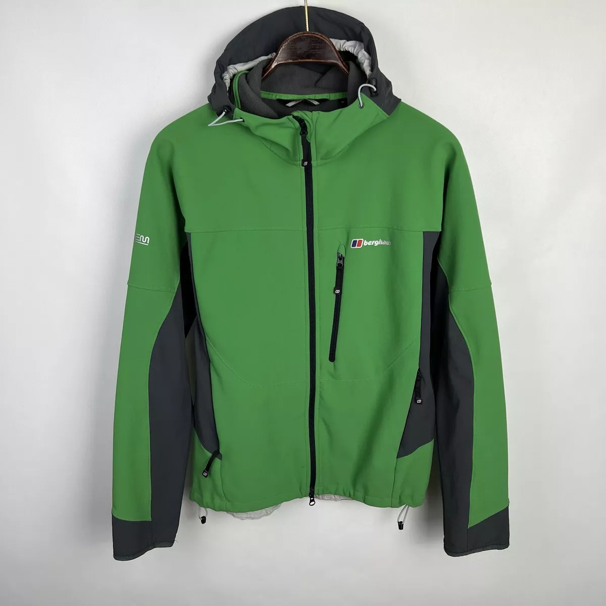 Berghaus Extreme Nylon Hoodie Jacket Green Gray Mens Size Medium