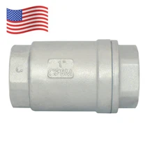 1 inch 1" In-line Check Valve NPT WOG 1000 Spring Loaded Stainless Steel 316
