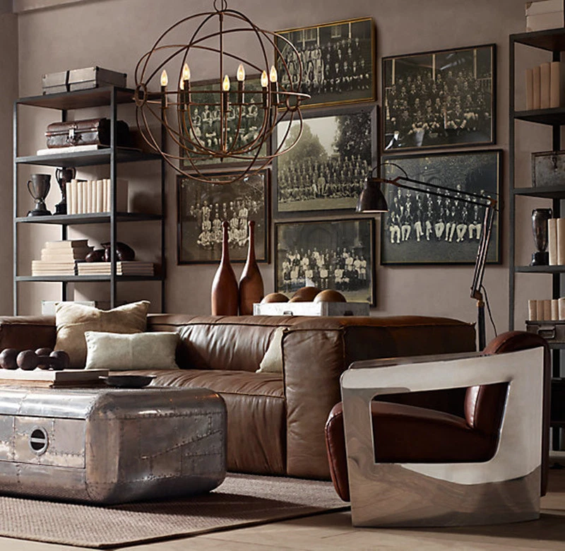  Lámpara colgante vintage de herrajes de restauración de araña color negro Foto 4 de 4