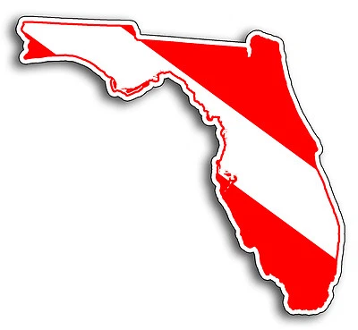 Florida Scuba Diving Sticker FL Diver Down Dive Flag Car Vehicle Bumper Decal