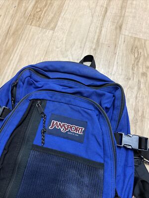Vintage JANSPORT Black/Blue Hiking Camping Large Backpack  display picture 1