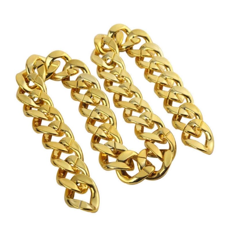 Big Chunky Necklace Rapper Fake Gold Chain Costume Performance Props