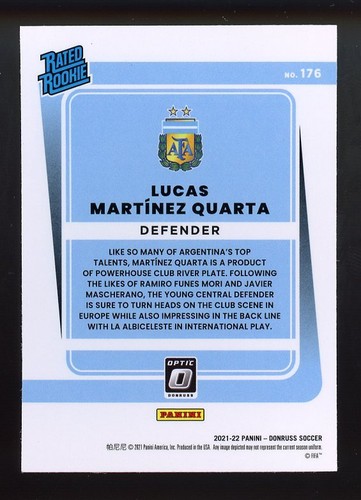 2021-22 Donruss #176 Lucas Martinez Quarta Optic - Picture 2 of 2