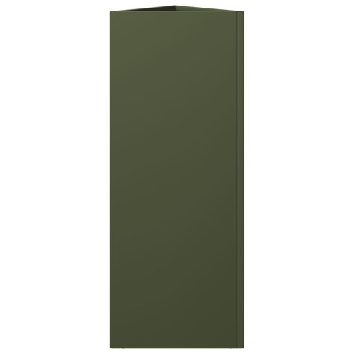 Pflanzkübel 2 Stk. Olivgrün Dreieckig 30x26x75 cm Stahl - Bild 7 von 11