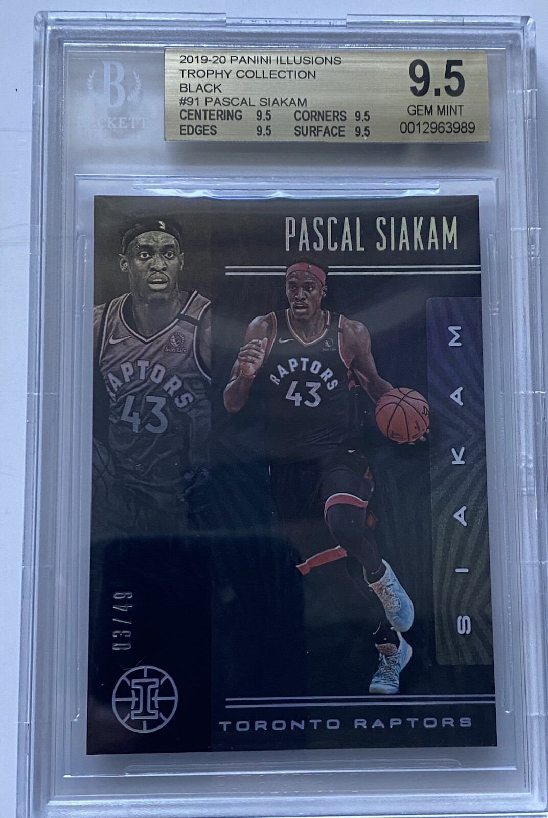 2019-20  Panini Illusions Trophy Collection Black /49 Pascal Siakam BGS 9.5