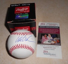 Oakland A's Atlanta Braves Walt Weiss Signed Rawlings OMLB Baseball JSA CERT
