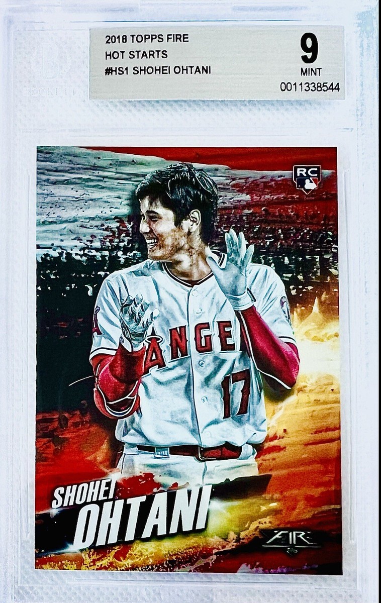 2018 Topps Fire Shohei Ohtani RC Rookie Card “Hot Starts” BGS 9