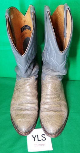Bottes Cowboy Vintage J. Chisholm Pour Homme - Cuir Lézard Marron - Taille 9.5 D - Made In USA
