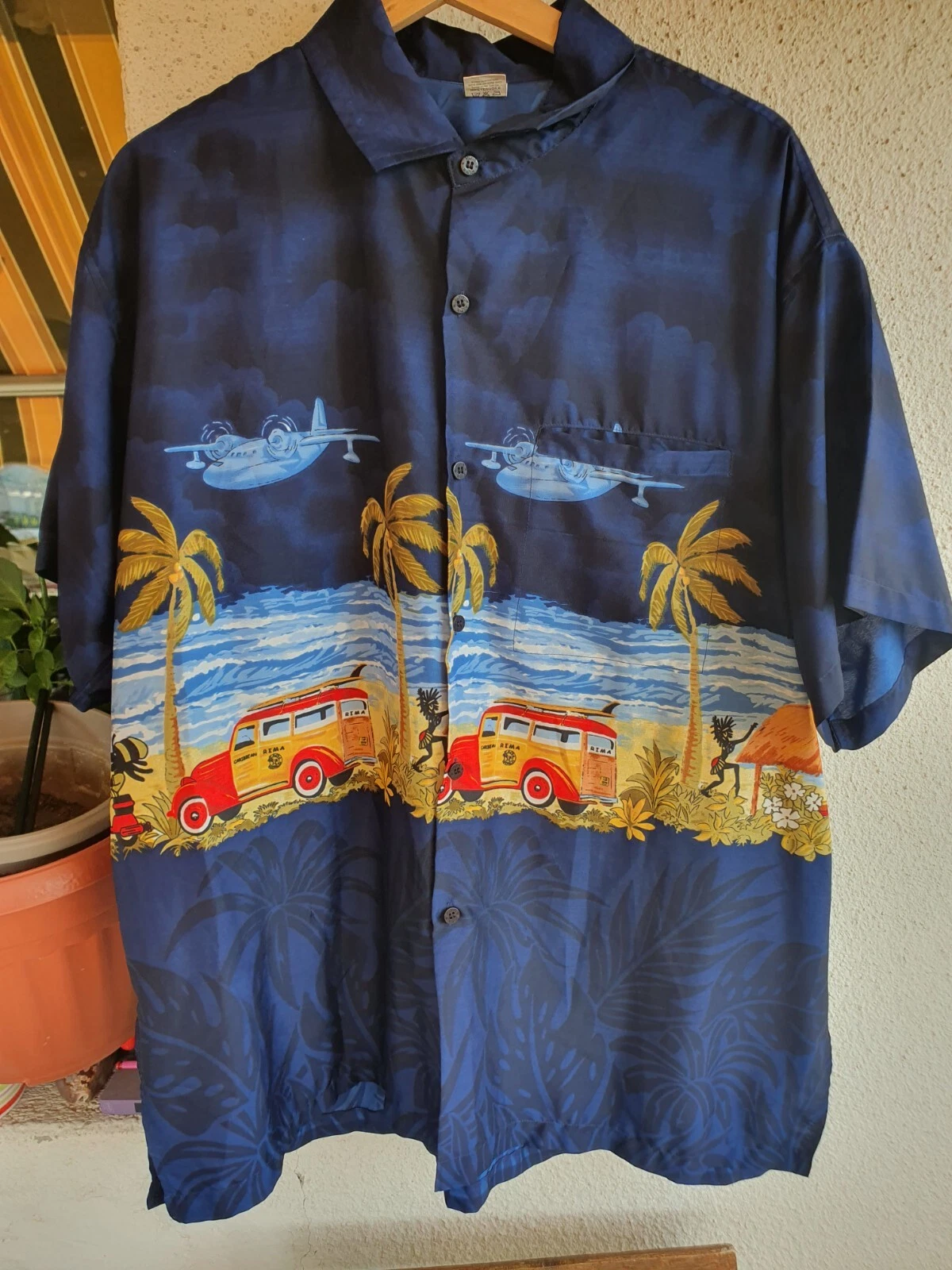 Rima Caribbean Shirt Hawaiian Stile Pocket Summer Shirt sz L