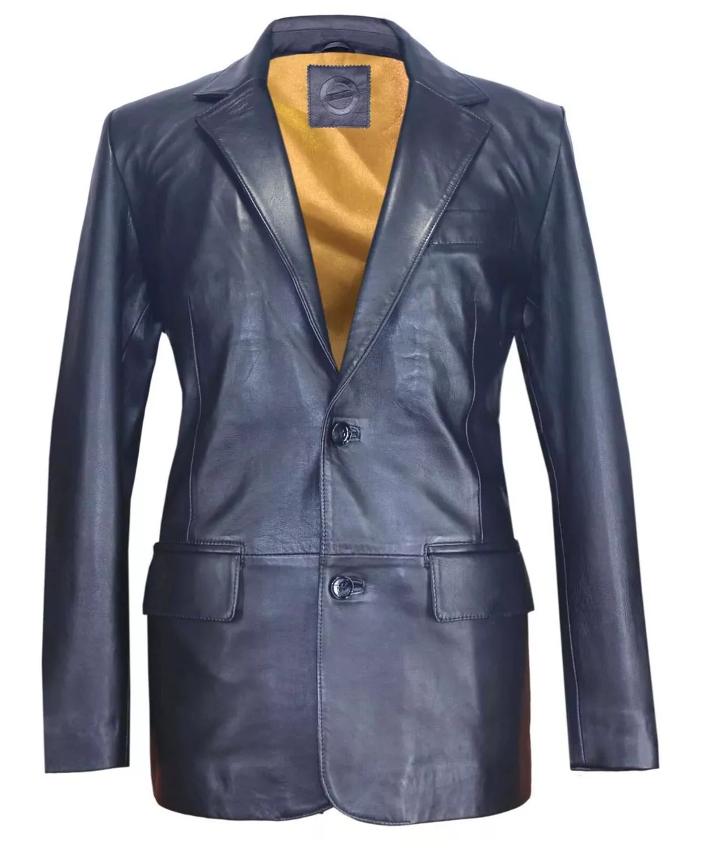 Men's lambskin leather blazer sale