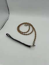 Fabuleash DOG LEAD SHOW LEAD 4 Ft BEADED BOUTIQUE Brown DIAMANTE HANDLE